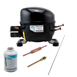 KIT MOTOR 1/4 SIKELAN R134a + LATA GAS 134 DE 340G + FILTRO ,VALVULA Y VARILLA P/SOLDAR
